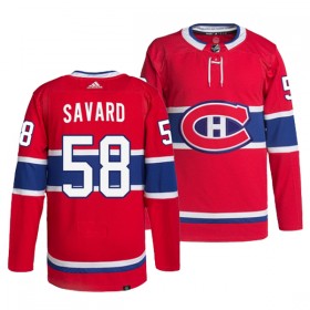 Män Ishockey Montreal Canadiens tröja David Savard 58 Adidas Röd Authentic